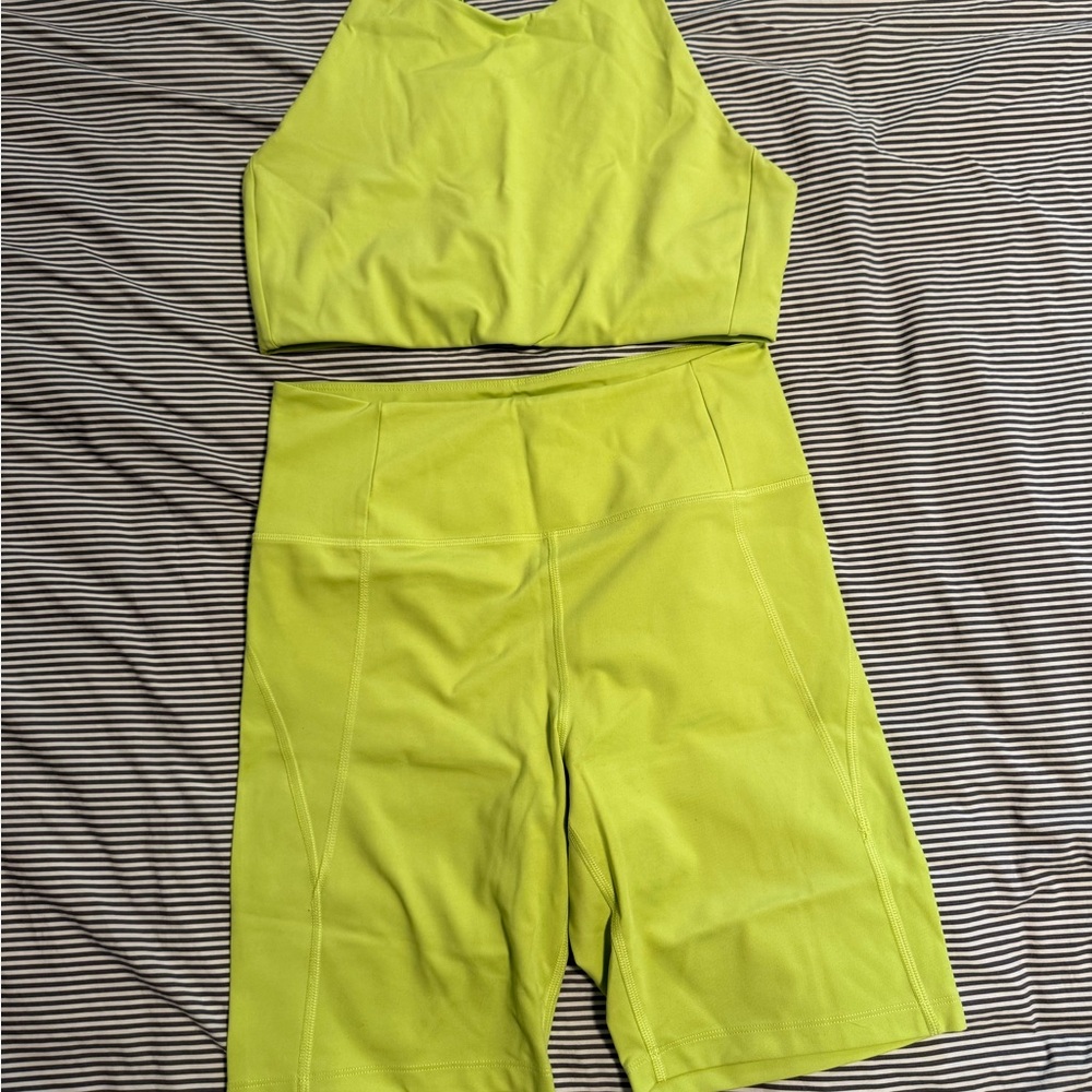 Girlfriend Collective Neon Green Activewear Set